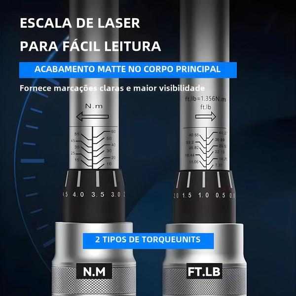 Imagem de Chave de Torque de 3/8" (5-60 Nm) - Ferramenta Profissional para Reparo