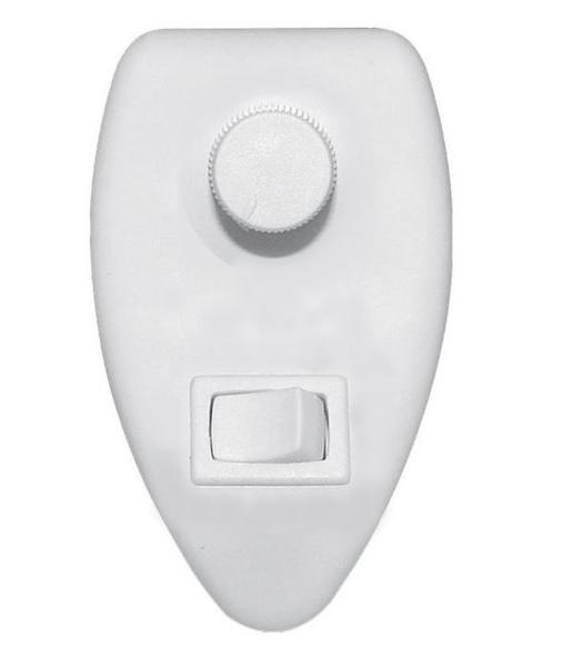 Imagem de Chave Dimmer Rotativo Controle de Velocidade Luz ou Ventilador Bivolt 400w Botão Liga e Desliga Branco