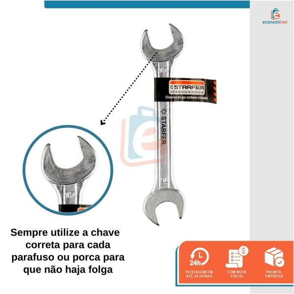 Imagem de Chave Fixa De Aperto Em Aço Carbono Starfer