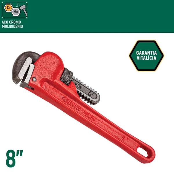 Imagem de Chave Grifo Heavy Duty  Vermelho de 8" - ST70802ST - SATA