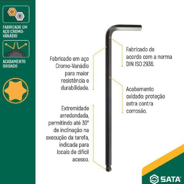 Imagem de Chave Hexagonal Curta 5/16" SATA - ST84405L - SATA