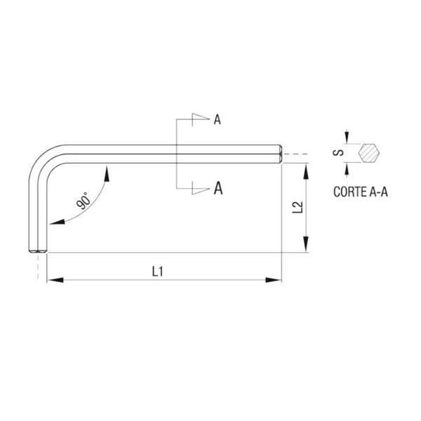 Imagem de Chave Hexagonal Longa 8mm 220205BR BELZER