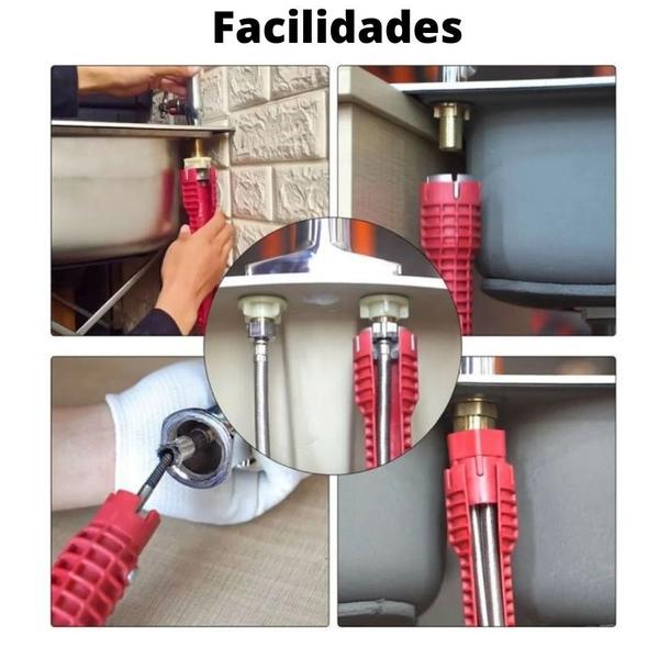 Imagem de Chave Inglesa Universal Instalador Hidráulica Multifuncional Pia Torneira Válvulas Banheiro Lavabo Ferramenta Profissional