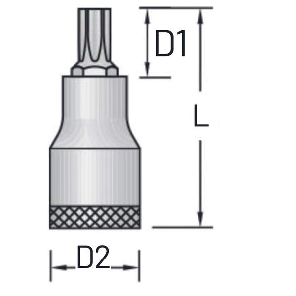 Imagem de Chave soquete perfil torx 3/8"