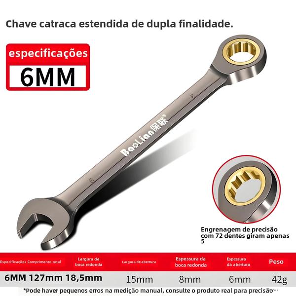 Imagem de Chave Torx Ajustável 6-32mm - Chave de Catraca com Torque Universal para Bicicleta e Motocicleta