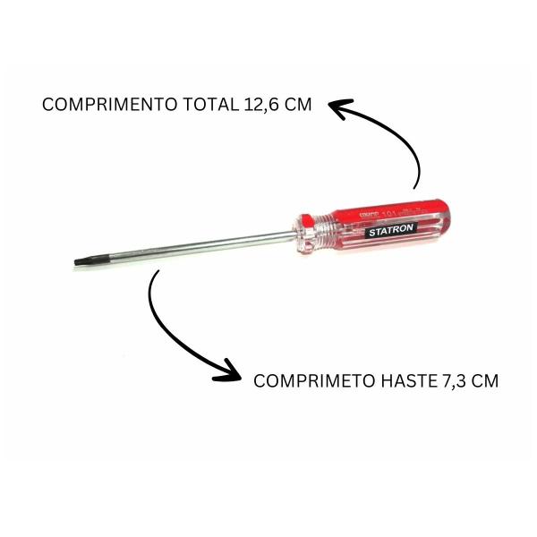 Imagem de Chave Torx Reta Cabo T8 com Furo Guia