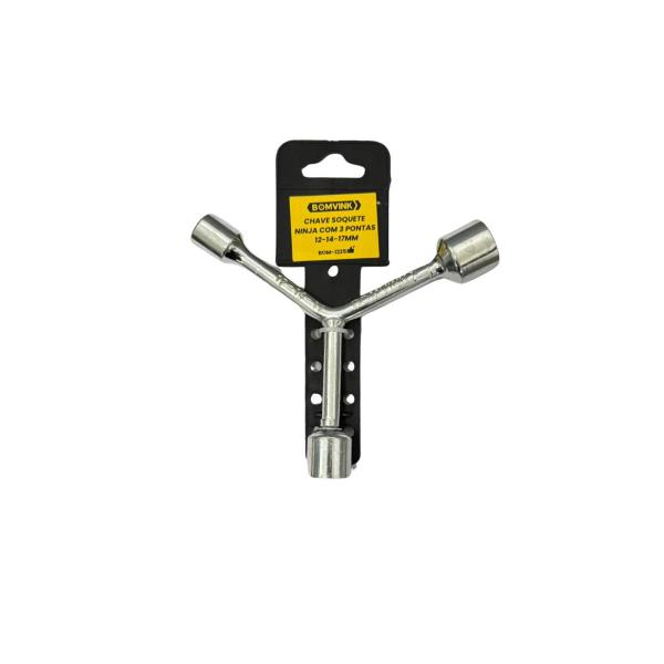 Chave Y Soquete Ninja 3 Pontas Canhão 12-14-17MM Profissional