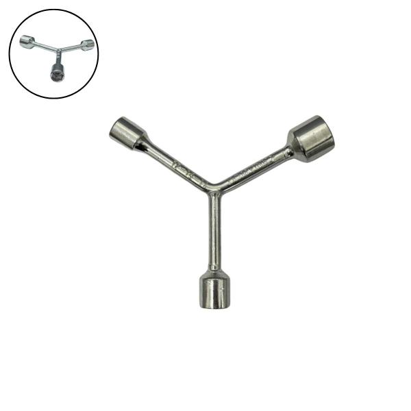 Chave Y Soquete Ninja 3 Pontas Canhão 12-14-17MM Profissional