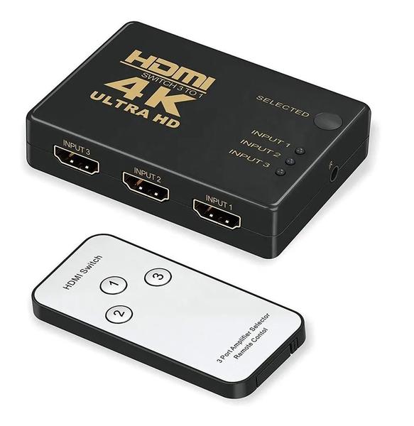 Imagem de Chaveador Comutador Hdmi Switch 3x1 Ultra HD 4K