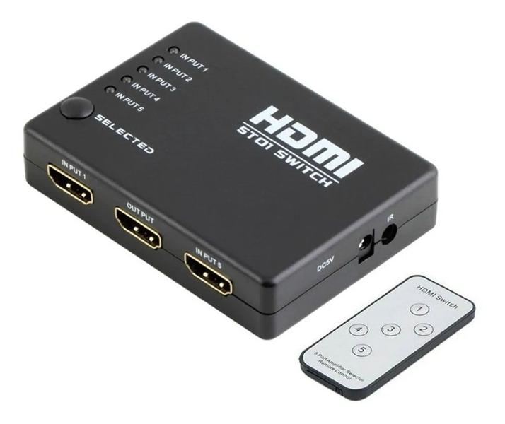 Imagem de Chaveador Hdmi Switch 5x1 V.1.4 C/Controle Remoto