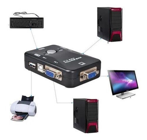 Imagem de Chaveador Switch Kvm 2 Portas Vga + 2 porta Usb Monitor Mouse Cpu