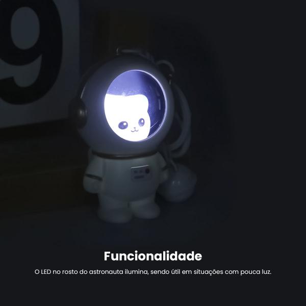 Imagem de Chaveirinho Feminino Corrente Papelaria Fofa Astronauta LED