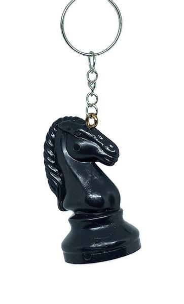 Imagem de Chaveiro 3D Peça de Xadrez - Cavalo Preto 5,5 cm