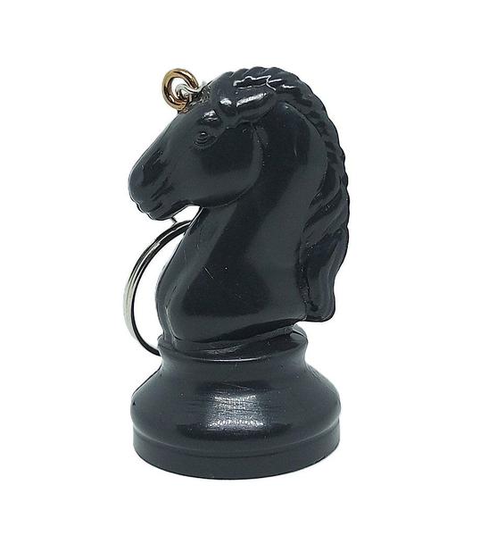 Imagem de Chaveiro 3D Peça de Xadrez - Cavalo Preto 5,5 cm