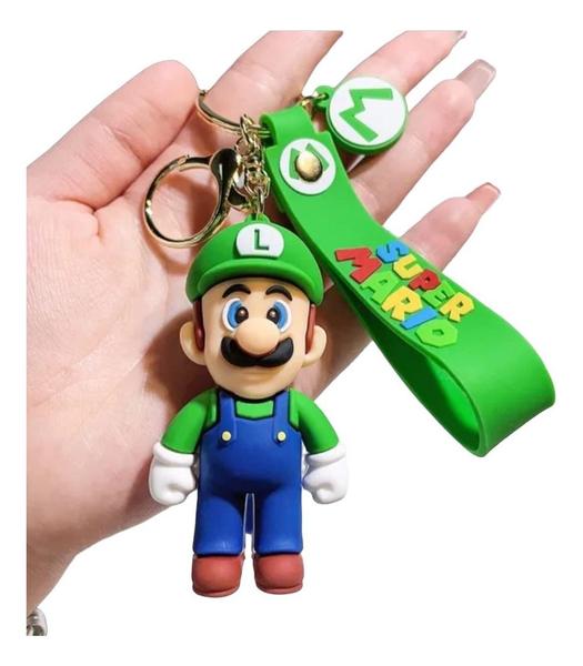 Imagem de Chaveiro 3d Super Mario Bross Luigi C/pingentes Decoração