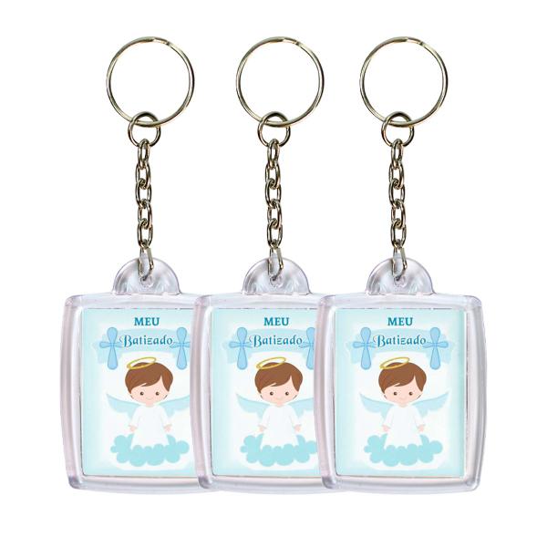 Chaveiro 3x4 Lembrancinha de Batizado Menino Batismo 30 Unidades - Russo Art Imagem de Chaveiro 3x4 Lembrancinha de Batizado Menino Batismo 30 Unidades