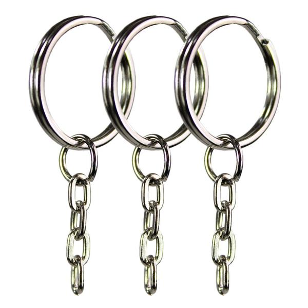 Chaveiro Argola Batida Prata Com Corrente 23mm 500 Unidades - Russo Art Imagem de Chaveiro Argola Batida Prata Com Corrente 23mm 500 Unidades