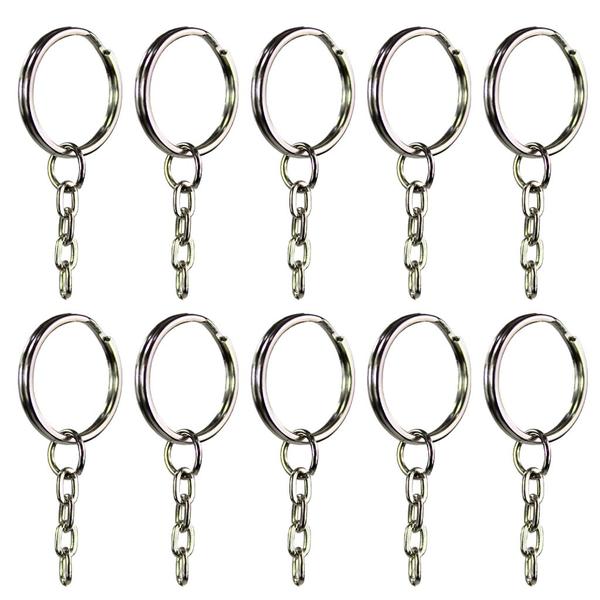 Chaveiro Argola Batida Prata Com Corrente 23mm 500 Unidades - Russo Art Imagem de Chaveiro Argola Batida Prata Com Corrente 23mm 500 Unidades