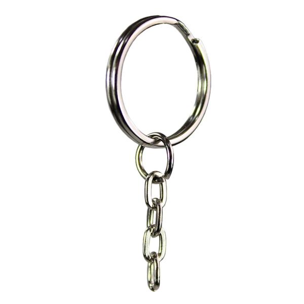 Chaveiro Argola Batida Prata Com Corrente 23mm 500 Unidades - Russo Art Imagem de Chaveiro Argola Batida Prata Com Corrente 23mm 500 Unidades