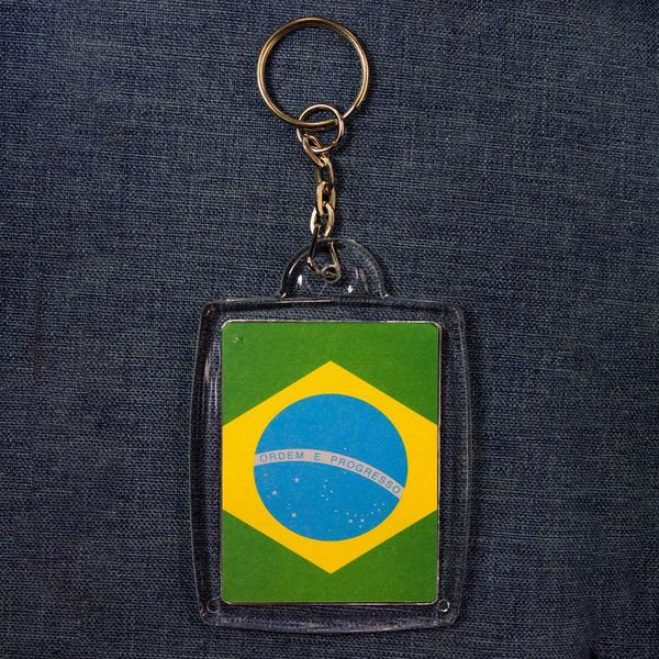 Imagem de Chaveiro Bandeira Brasil 4x5cm Personalizado - 24 Unidades