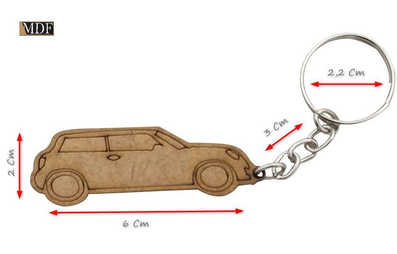 Imagem de Chaveiro com Argola Carro Mini Cooper 6cm Mdf Madeira