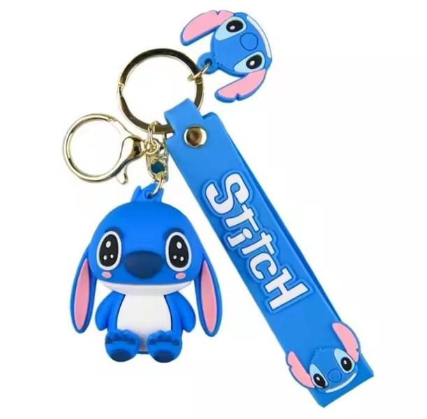 Imagem de Chaveiro com Pingente Stitch e Lilo Angel 3D Emborrachado Disney Chaveiros para Chaves Bolsas Lembrancinha Presente