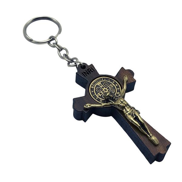 Chaveiro Crucifixo Bizantino Medalha de São Bento 7 cm - FORNECEDOR 9 Imagem de Chaveiro Crucifixo Bizantino Medalha de São Bento 7 cm