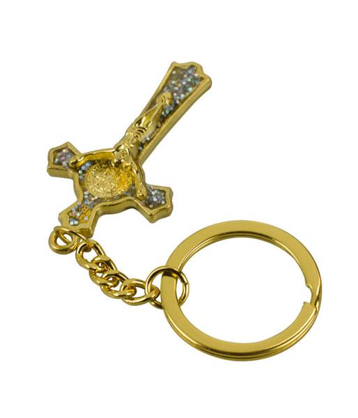 Imagem de Chaveiro Crucifixo Dourado 5cm