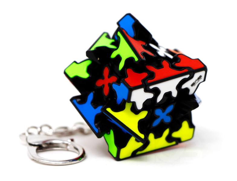 Imagem de Chaveiro Cubo Mágico Profissional Engrenagem 3x3x3 Gear Cube QiYi Lembrancinha 30mm Stickerless