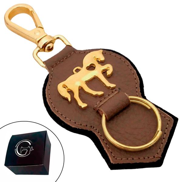 Chaveiro de Couro Cavalo Marchador com Costura Acabamento - GRANADO ACESSÓRIOS Imagem de Chaveiro de Couro Cavalo Marchador com Costura Acabamento