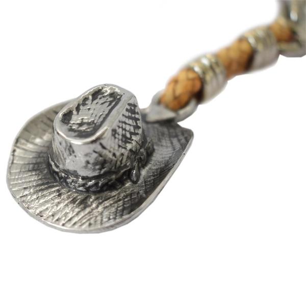 Chaveiro de Couro Cru Chapéu SV8399 - Selaria Vertentes Imagem de Chaveiro de Couro Cru Chapéu SV8399