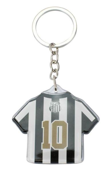 Imagem de Chaveiro de Metal Camisa Futebol 5cm Santos Oficial