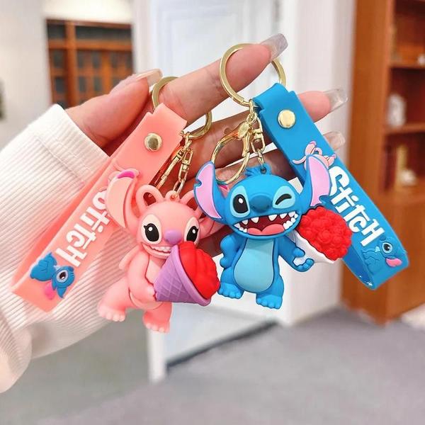 Imagem de Chaveiro de Pelúcia Infantil - Minnie, Lilo & Stitch, Disney - Pingente para Carro