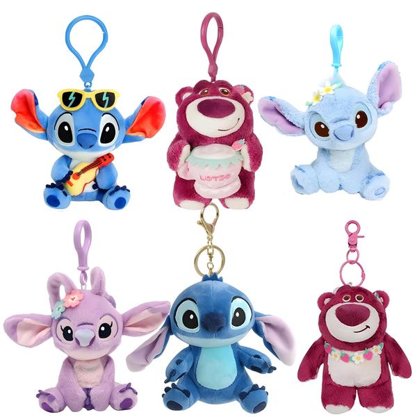 Chaveiro de Pelúcia Stitch e Lotso da Disney - Enfeite de Bolsa Imagem de Chaveiro de Pelúcia Stitch e Lotso da Disney - Enfeite de Bolsa