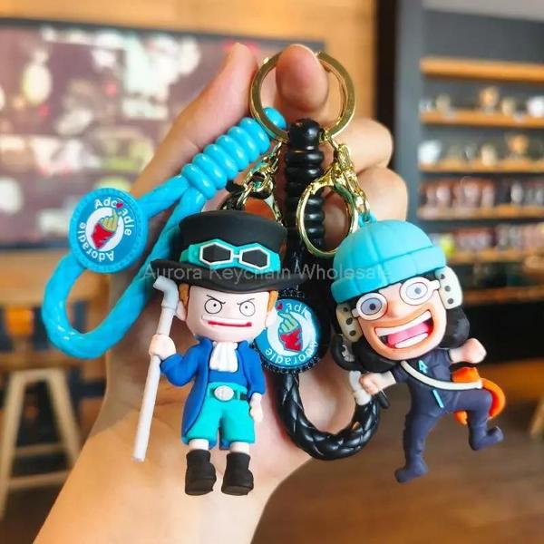 Imagem de Chaveiro de Silicone Dragon Ball & One Piece - Luffy, Nami, Chopper - Pingente para Carro e Crianças