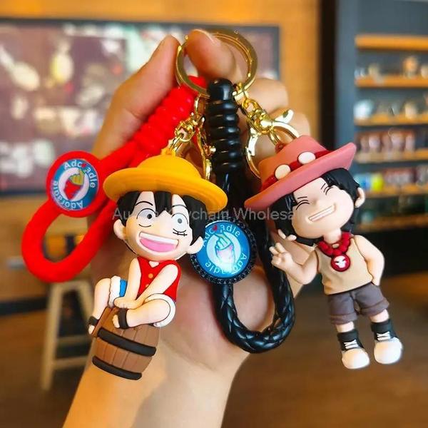 Imagem de Chaveiro de Silicone Dragon Ball & One Piece - Luffy, Nami, Chopper - Pingente para Carro e Crianças