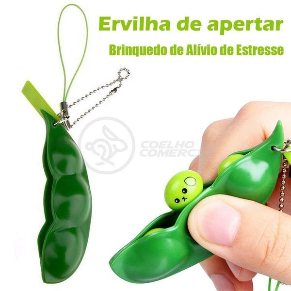 Imagem de Chaveiro Ervilha Anti Stress Apertar Silicone Sensorial