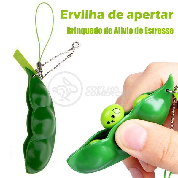 Imagem de Chaveiro Ervilha Fidget Toy Brinquedo Anti Stress de Apertar do TikTok Silicone Sensorial Relaxa