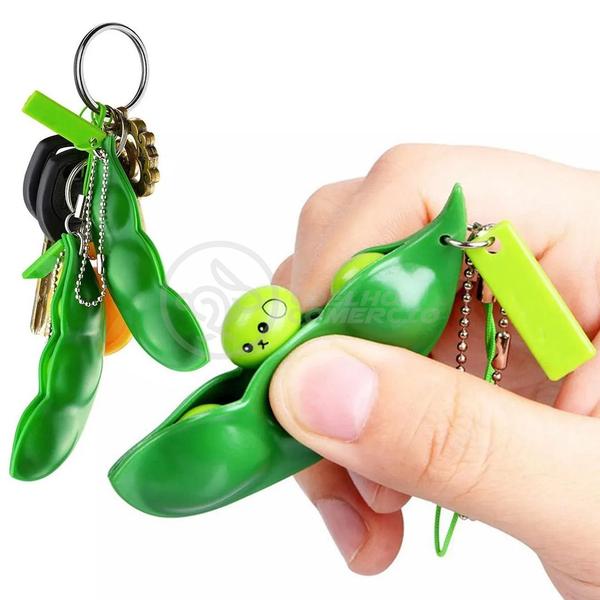 Imagem de Chaveiro Ervilha Fidget Toy Brinquedo Anti Stress de Apertar do TikTok Silicone Sensorial Relaxa