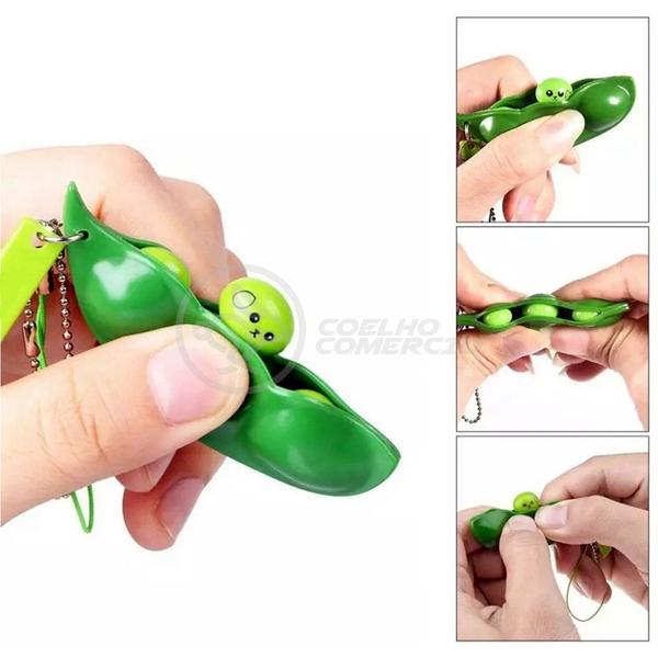 Imagem de Chaveiro Ervilha Fidget Toy Brinquedo Anti Stress de Apertar do TikTok Silicone Sensorial Relaxa