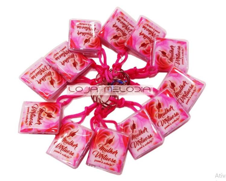 Chaveiro Evangélico Gel Bíblia Mulher Virtuosa Rosa - loja melodia Imagem de Chaveiro Evangélico Gel Bíblia Mulher Virtuosa Rosa