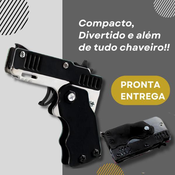 Imagem de Chaveiro FidgetToy Lança Elástico Arma Pistola Call Of Dutty