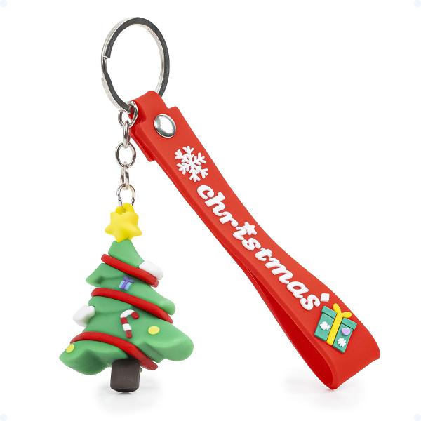 Imagem de Chaveiro Fofo Personalizado Natalino Papai Noel 3D Argola