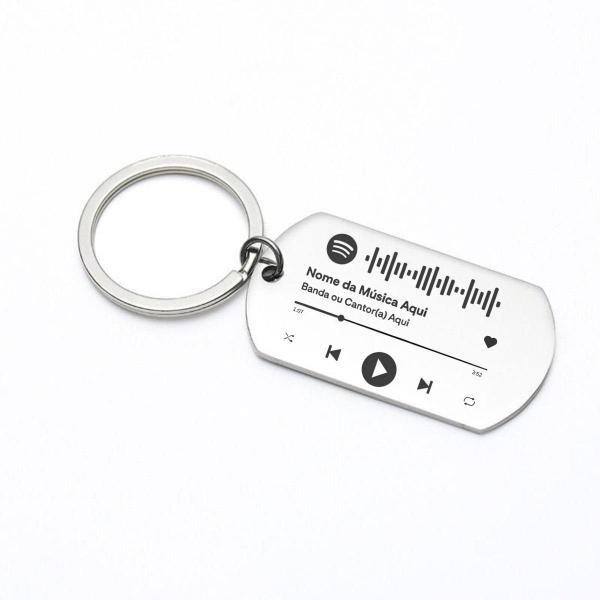 Imagem de Chaveiro Inox Personalizado Spotify Gravado A Laser 4 Cores