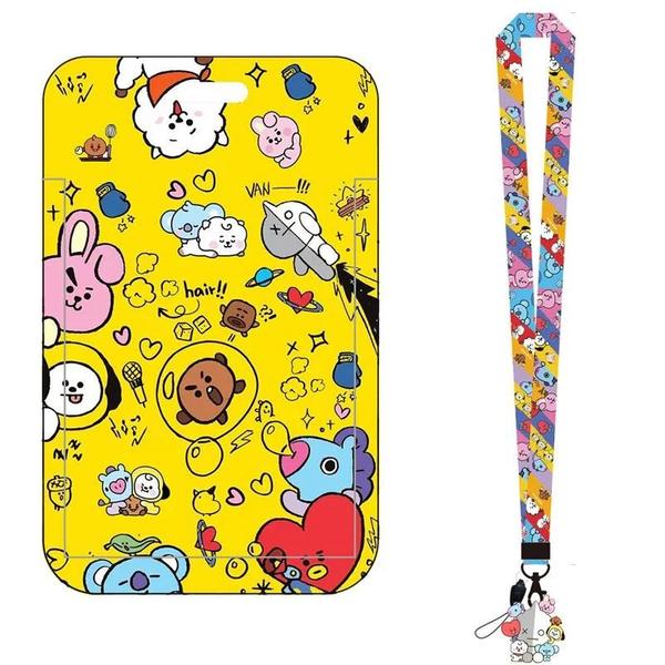 Imagem de Chaveiro Kawaii BT21 Cooky - Porta Cartão e ID com Capa Protetora Anti-Perda