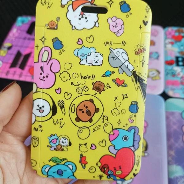 Imagem de Chaveiro Kawaii BT21 Cooky - Porta Cartão e ID com Capa Protetora Anti-Perda