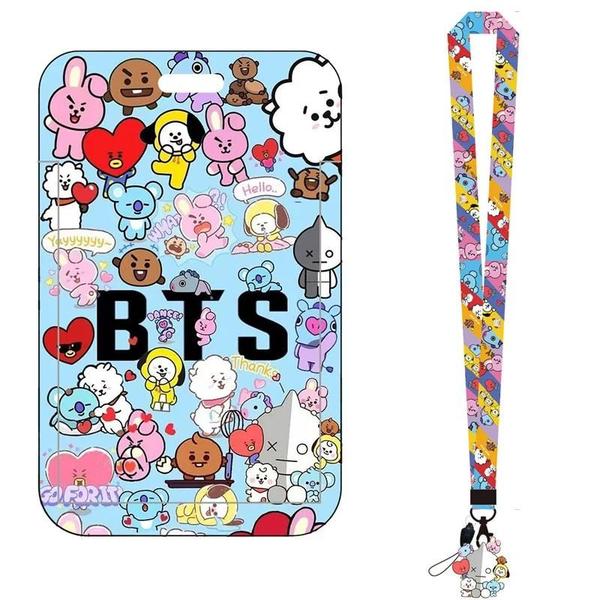 Imagem de Chaveiro Kawaii BT21 Cooky - Porta Cartão e ID com Capa Protetora Anti-Perda