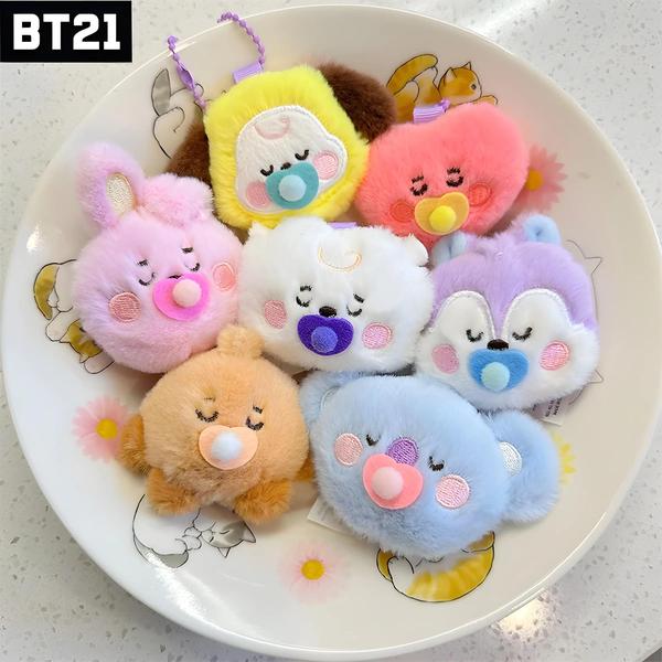 Imagem de Chaveiro Kawaii Bt21 de Pelúcia 8cm - Mini Pingente para Bolsa - Presente Anime