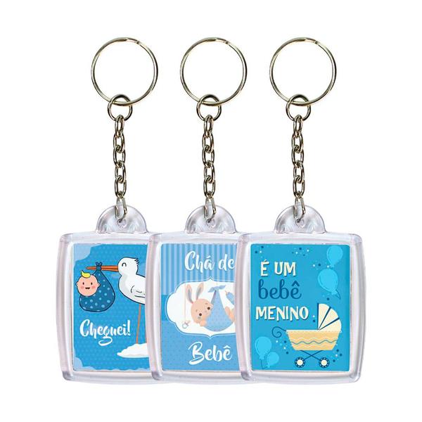 Chaveiro Lembrancinha Para Chá de Bebê Menino - 55 unidades - Russo Art Imagem de Chaveiro Lembrancinha Para Chá de Bebê Menino - 55 unidades