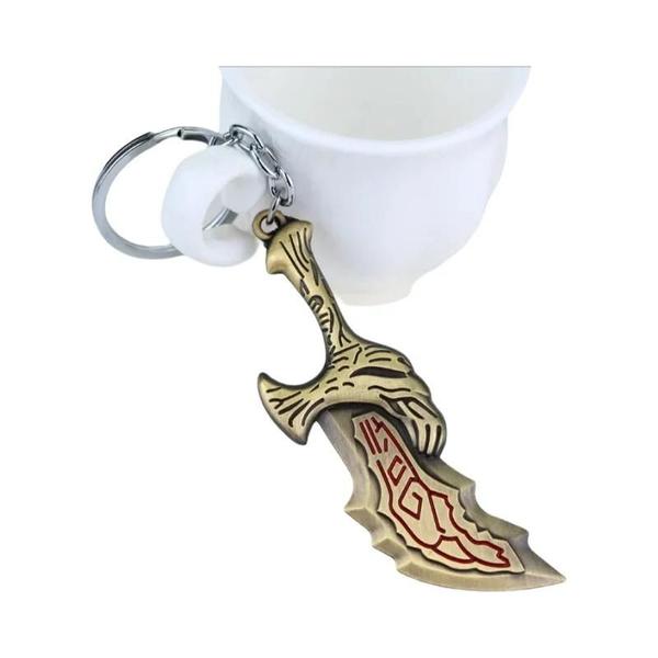 Imagem de Chaveiro Masculino God of War 5 Ragnarok Kratos Ares Thor Hammer Leviathan Machado Arma Chaveiro